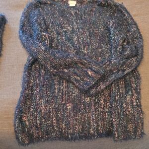 Chico's Vibrant Knit Sweater with Matching Infinity Scarf